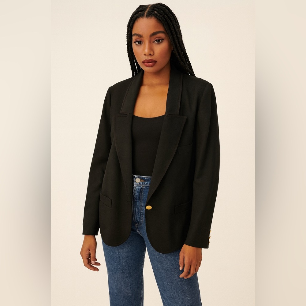 Sonia Rykiel Paris Vintage Black Single Breasted Blazer Sz. 42 (US10)